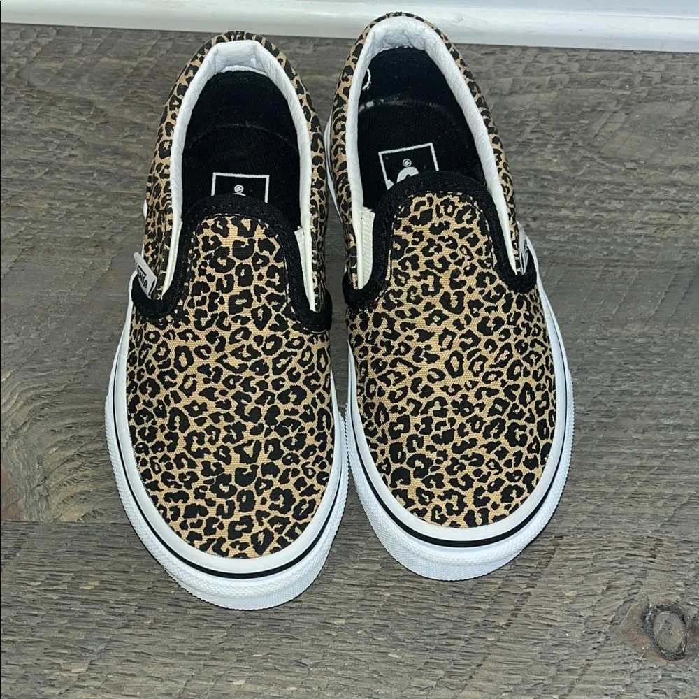 Vans Kids Leopard Print Slip-On Sneakers Little Girls 10.5 -  Animal Print Retro - Picture 6 of 9